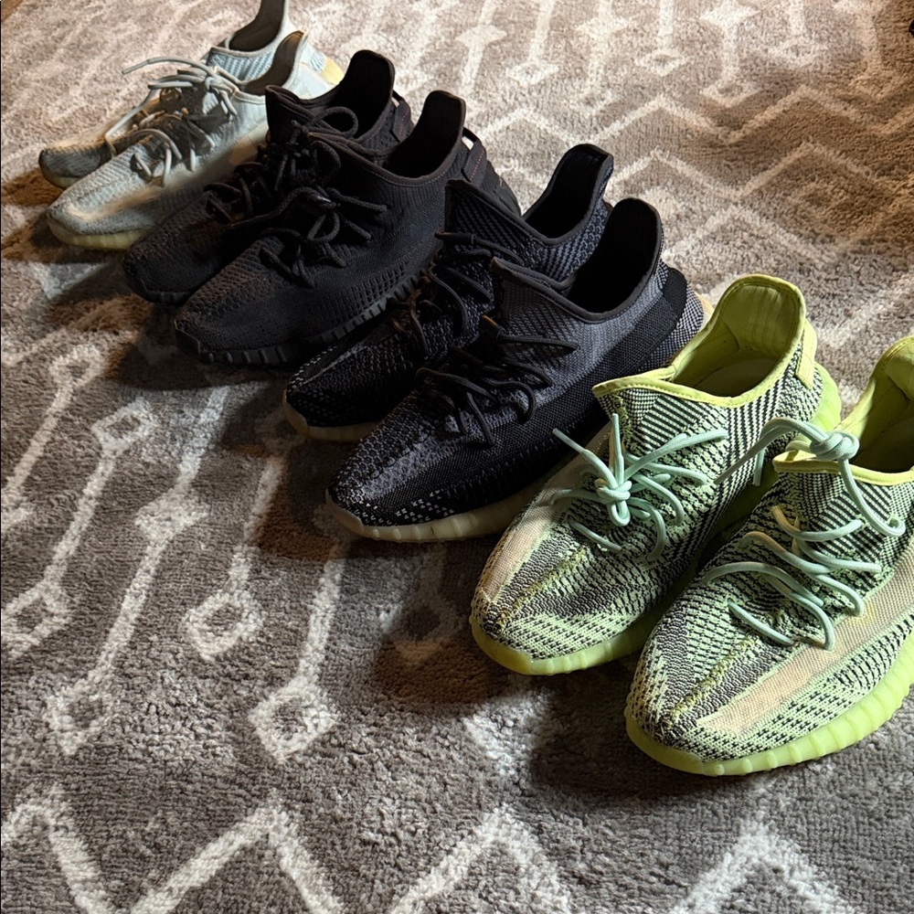 Yeezy Men's Shoes in Black, Gray, and Green